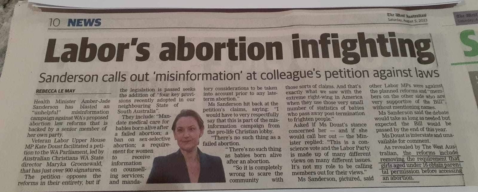 Minister Sanderson’s Misinformation Claims